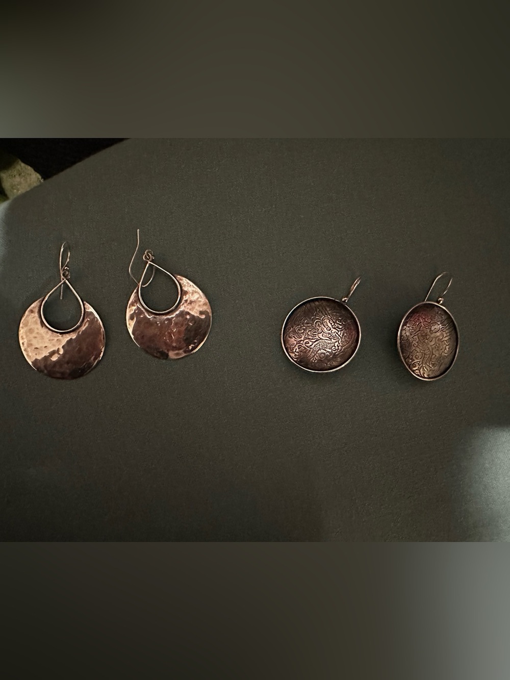 Silpada Hammered Metal Drop Earrings and coin earrings set of 2 Sterling